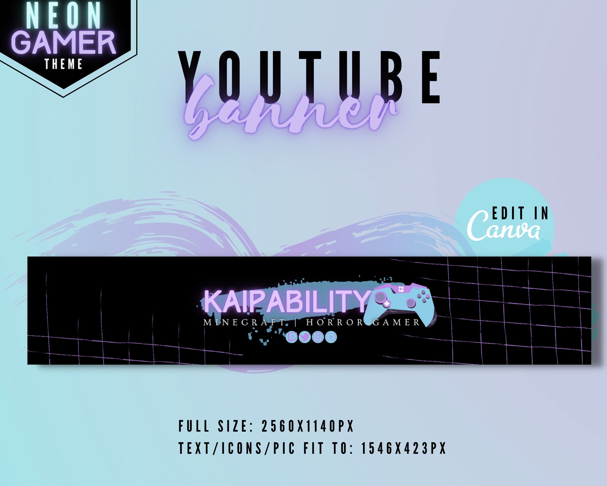 Gaming Channel Kit Gamer Intro Neon Branding 