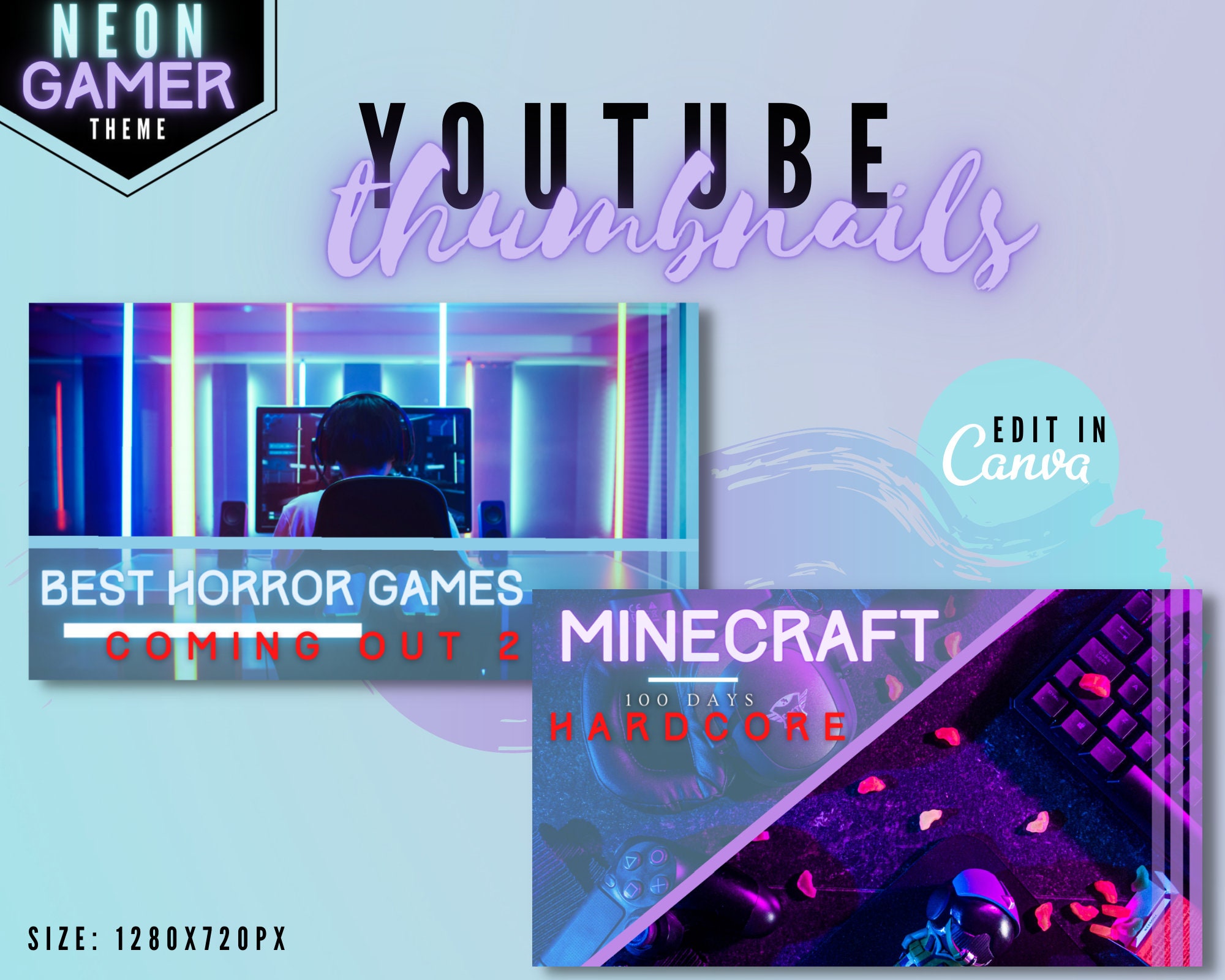 Gaming Channel Kit Gamer Intro Neon Branding 
