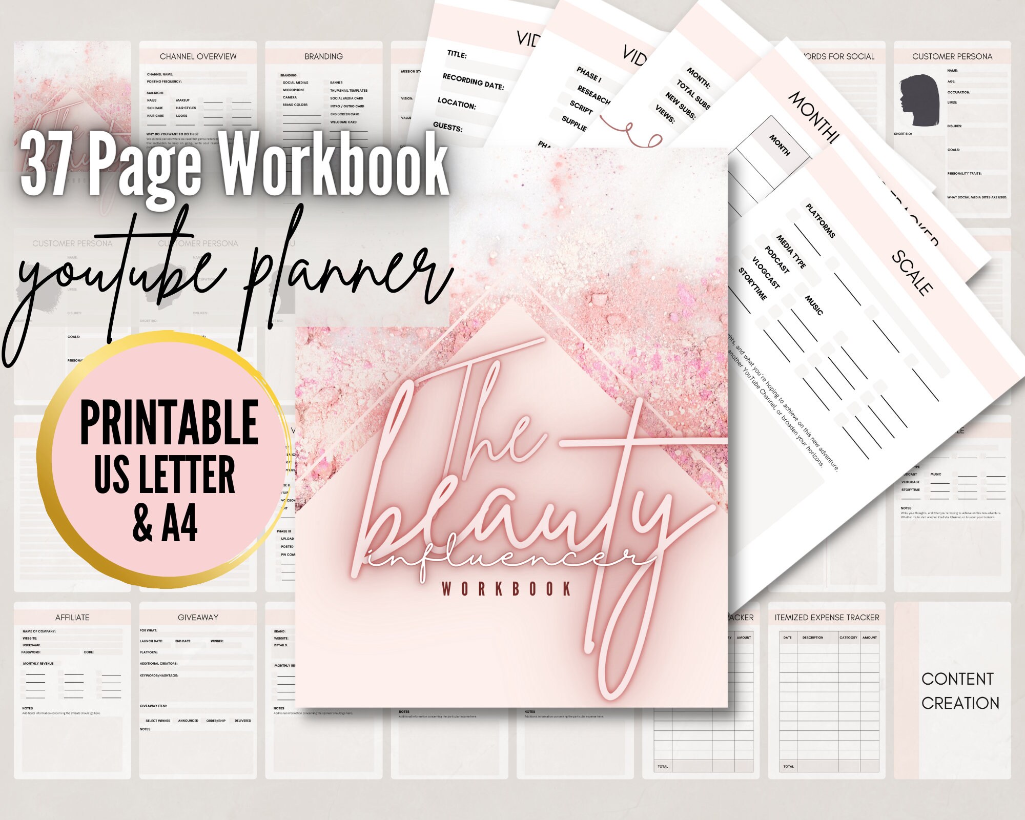 YouTube Planner Business Planning Business Plan Printable Etsy