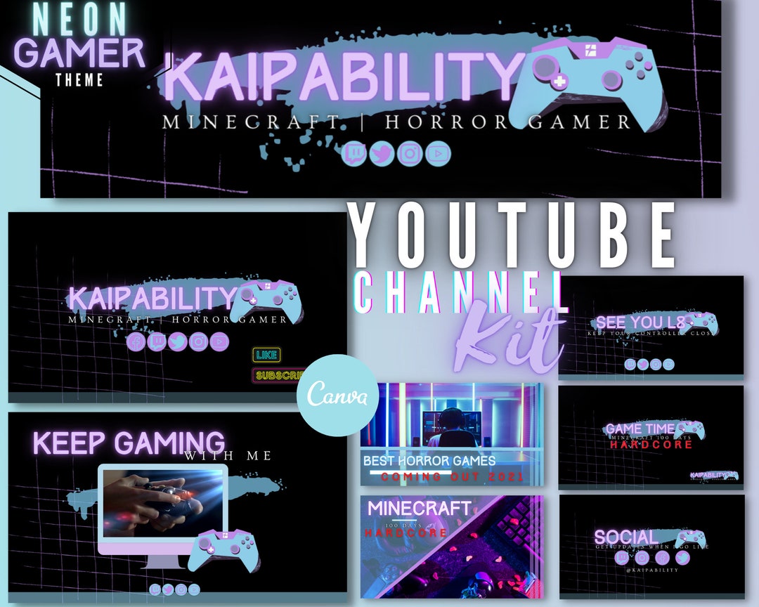 Gaming Channel Kit Gamer Intro Neon Branding 