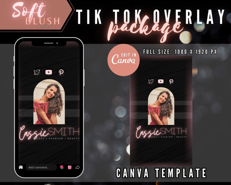 TikTok Live Streaming Package - Neon Soft Blush - Goal and Alert Icons, Social Media Buttons, Starting Soon, Be Right Back, On Break Scenes image 3