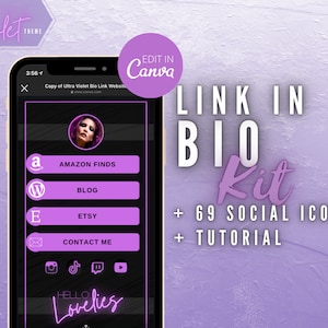 Link In Bio Template - Social Media Landing Page - Instagram, Tik Tok Linktree Alternative - Custom Canva - No Website for IG, Insta, Tiktok