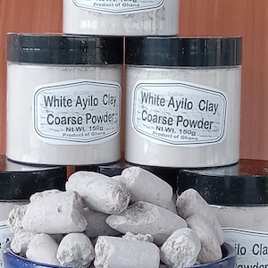 White smoked Ayilo Clay crumbs  broken pieces,Ayilo cracked pieces (2 lbs) White Ayilo Clay coarse powder (150g/ 1 lb/ 2 lbs)