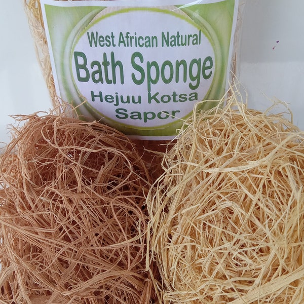 Natural Sponge,Traditional natural Sponge Hejuu Kotsa,Sapor for bathing from West Africa. (Brown & White)