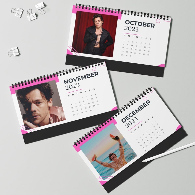 Harry Styles 2023 Calendar Desk Calendar Photo Calendar Etsy Denmark