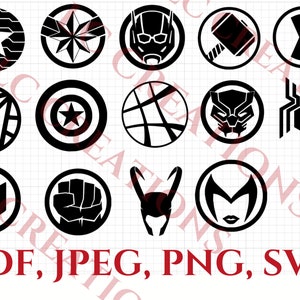 Marvel Inspired Silhouettes Shields Logos Vinyl Sticker Vinyl Decals Fandom  Stickers -  Australia