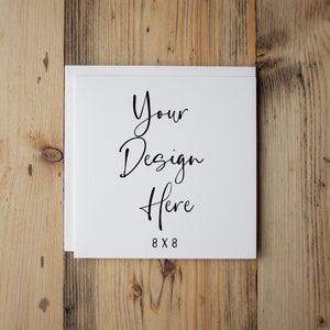 8x8 Quadrat weiße Grußkarte Mockup Digital Mock-up Geburtstagskarte Mock Up HochzeitSeinladung Dankeskarte JPEG Download