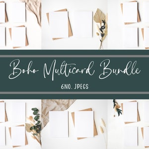 6Nr. 5x7 Grußkarte Mockups, Multicard Pack Mock Ups, Boho Digital Mock-up Bundle, JPEG Instant Download