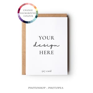Minimal Portrait 15x18 Grußkarten Mockup mit veränderbarer Hintergrundfarbe, PSD Mock Up mit Smart Objekt Layer, Mock-up Download