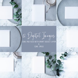 12Nr. Weiße Grußkarte Mockups, PSD Mock Ups mit Smart Object Layer und JPEG Download, Hochzeitseinladung Geburtstagskarte Mockup Bundle