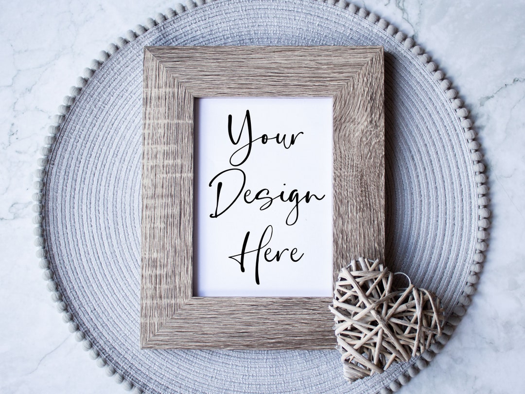 Frame Mockup Modern Wood Frame Mock-up Styled Stock Photo Rustic Mock ...