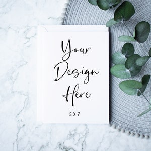 5x7 White Greeting Card Mockup Digital Mock-up Birthday Card Mock Up Wedding Invitation Stationery Thank You Card JPEG Instant Download
