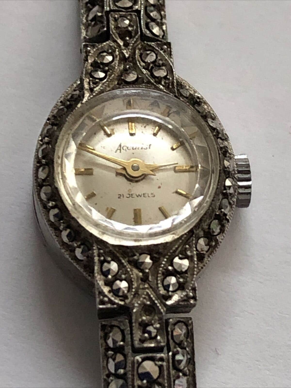 Sterling 925 Silver Watch Bocco Design Watch Stainless Steel Design Watch Jewellery Watches Wrist Watches Womens Wrist Watches Marcasite Design Watch Vintage Watch OT 261N 