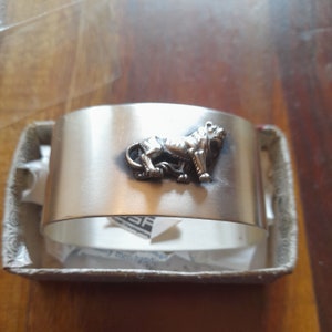 Lovely Vintage Silver Plate, Lion Napkin Ring in Original Box - German PRICE REDUCED