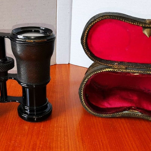 Lovely Antique Edwardian Binoculars/Opera Glasses in Original Leather Case PRICE REDUCED