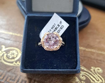 Stunning 925 Solitaire Pink Amethyst Ladies Ring, from Unworn Collection UK size L US size 5.75 Label Still Attached 4.82g