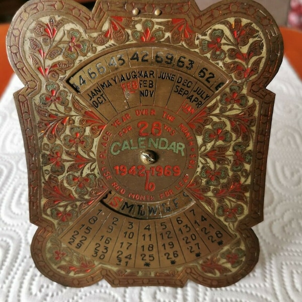 Brass Perpetual Calendar Etsy Brass Perpetual Calendar Etsy