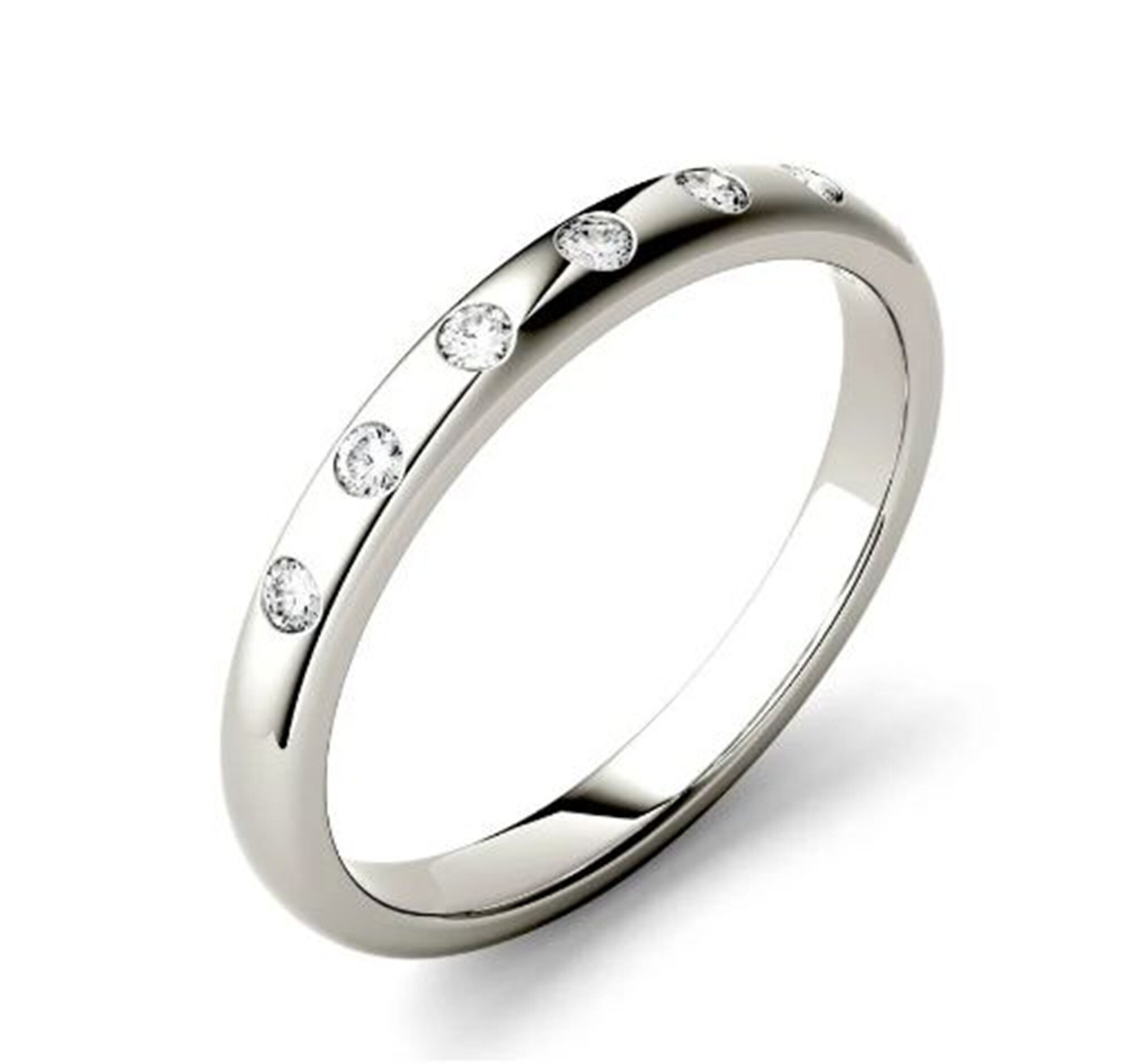 Half Eternity Band Round Cut Natural Diamond 1MM 0.11CT IJ Etsy