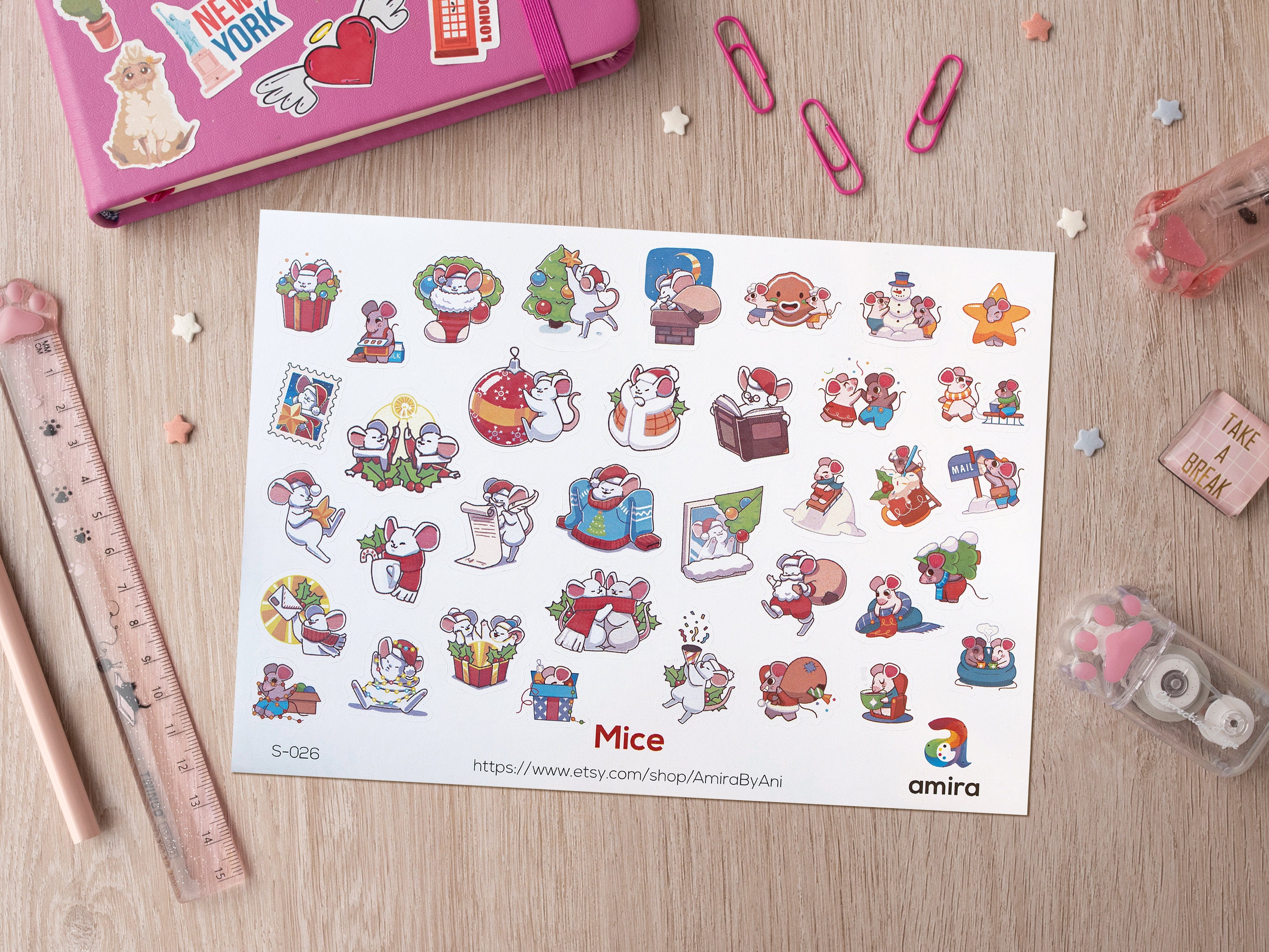 Mouse Click Helper Sticker Mice Stickers, Mouse, Animal Stickers, Planner, Checklist, Kids ...