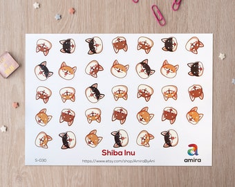 Shiba Inu Stickers, Dog, Animal stickers, Planner, Checklist, Kids stickers, Cute Stickers, Scrapbook stickers