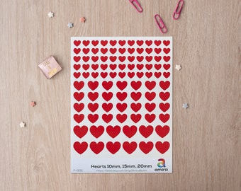 Hearts Stickers, Planner Stickers, Checklist, Cute hearts stickers, Scrapbook stickers