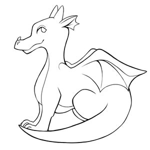 Dragon Print [Printable Download] Original Artwork Coloring Page