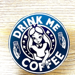 Alice in Wonderland coffee cup decorations sticker, starbucks tumbler decoration, window, laptop, phone case, notebook, locker, girls