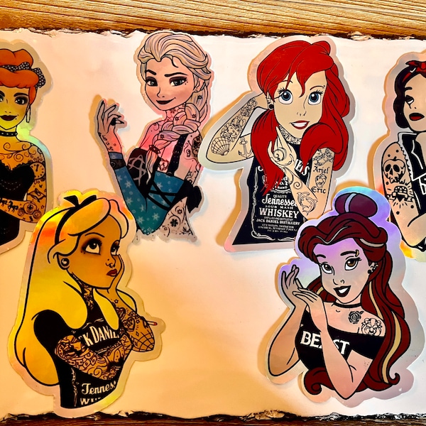 Rebel Style Inspired Vinyl Sticker, Fan Art Decal, Princess inspired Laptop Sticker, Gift For Her, set of 6 rebel stickers
