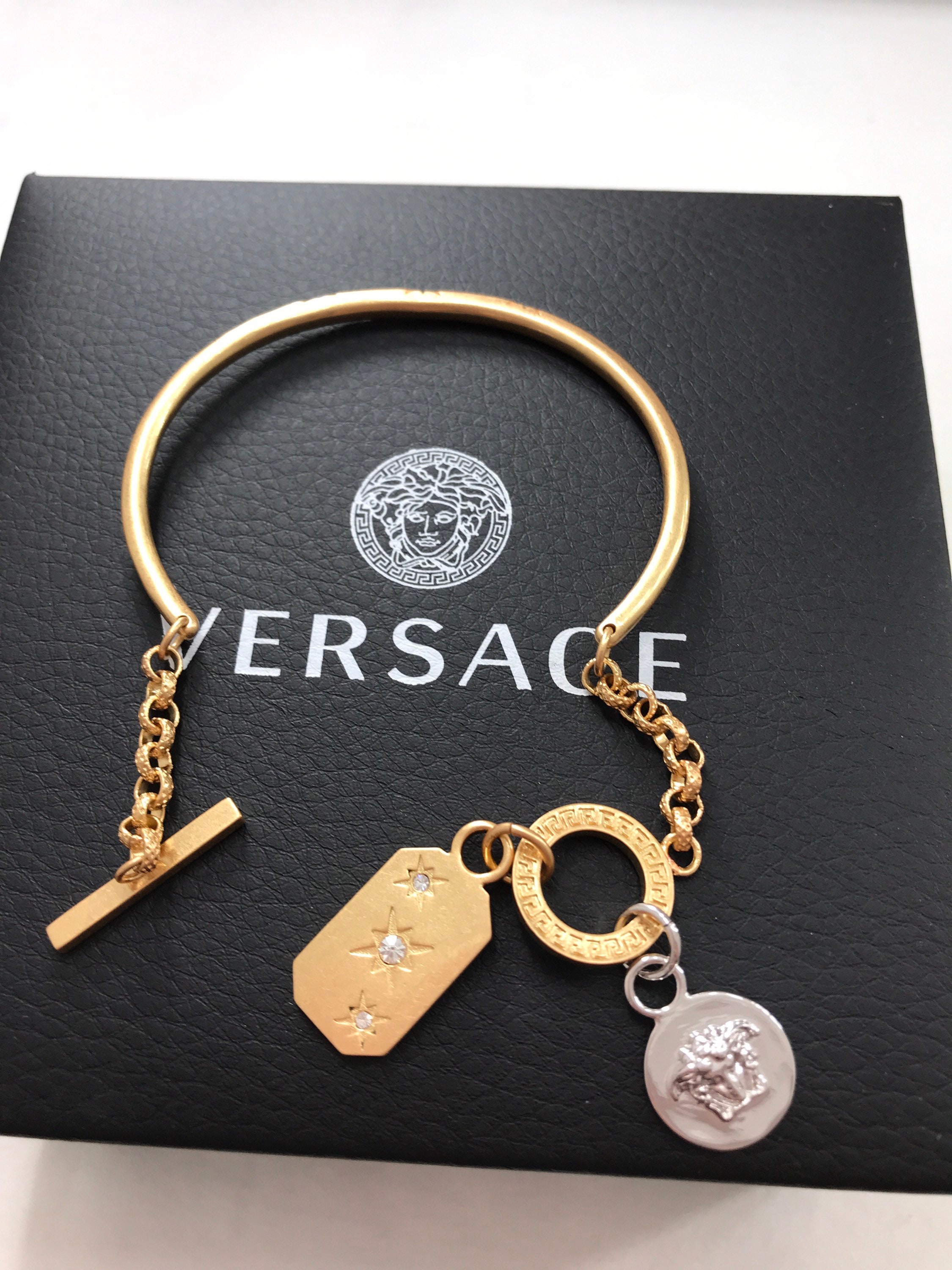 Original Versace gold Toggle Bangle/Bracelet with box | Etsy
