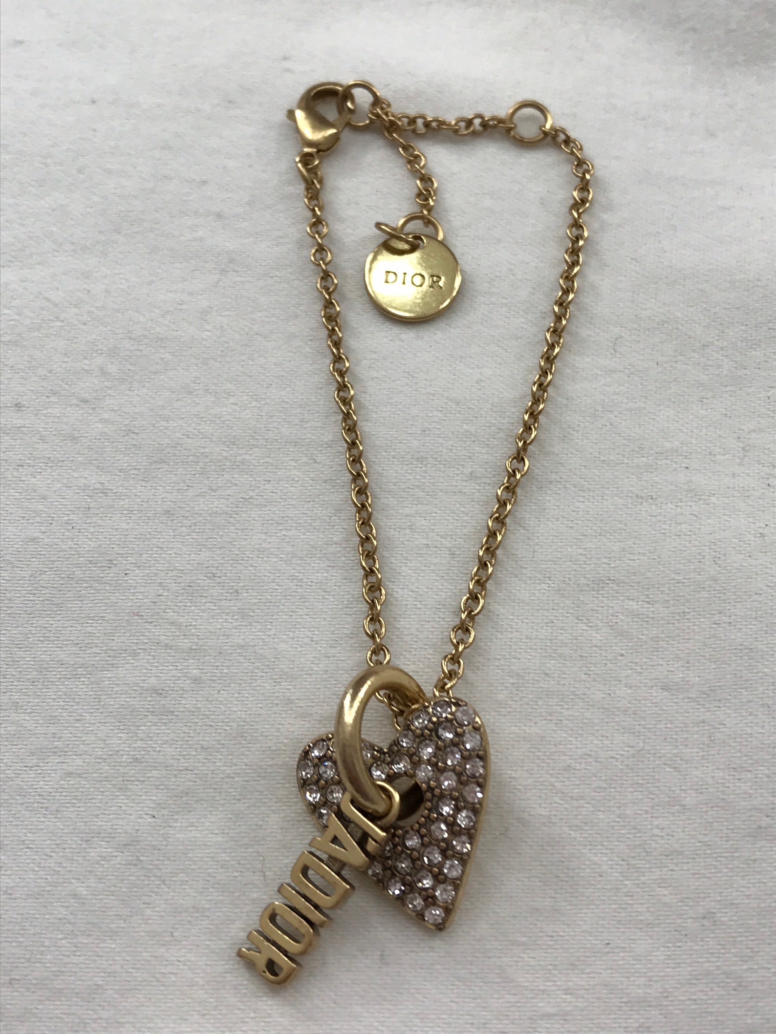 Original Christian Dior Gold & Crystal Heart Bracelet with | Etsy