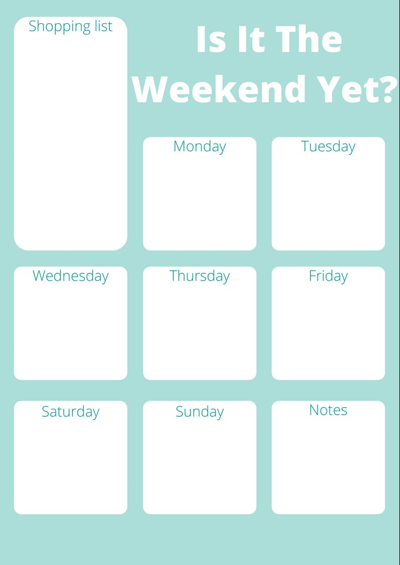 Weekly Planner Printable, Fun Planner Printable to Help Organise Your ...