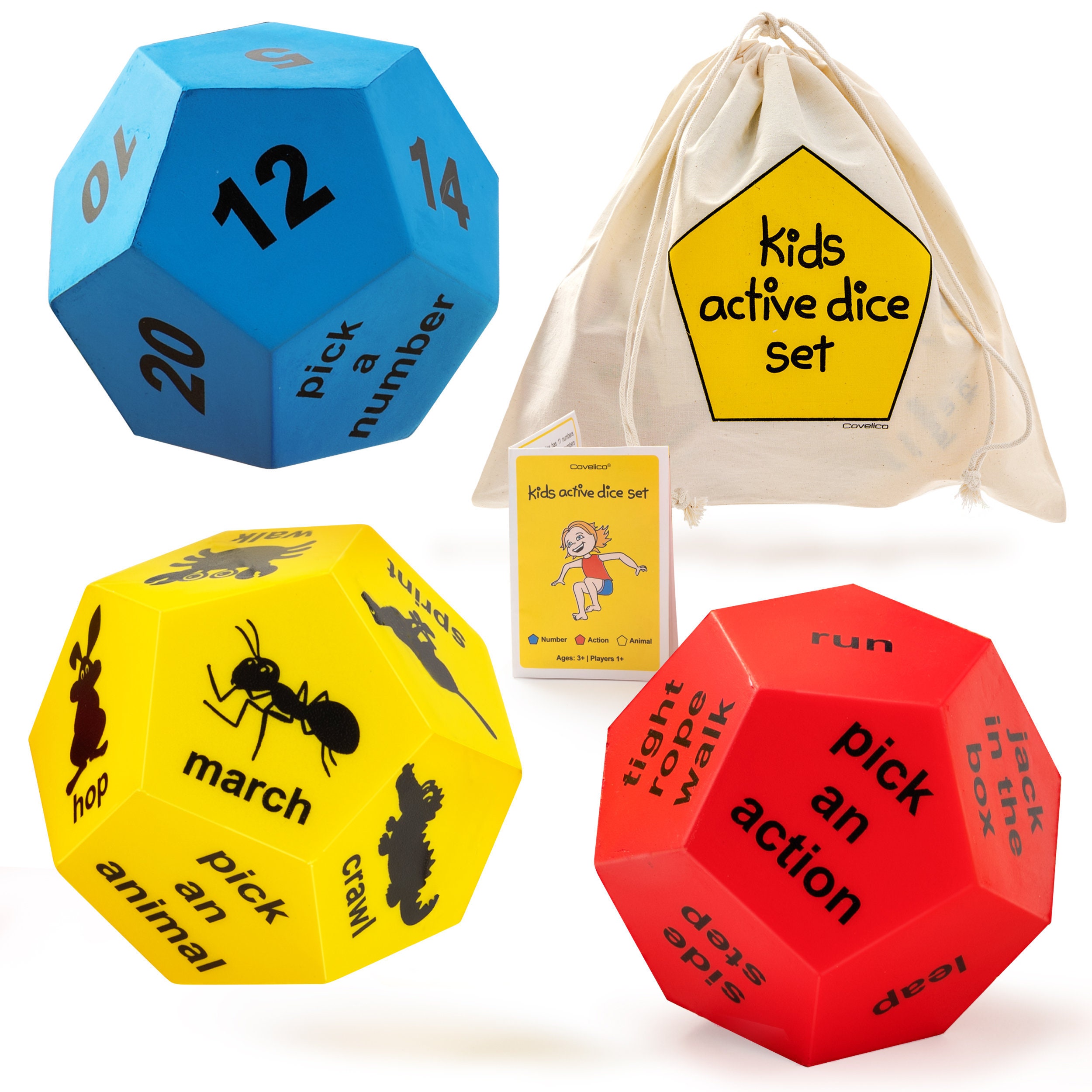 Kids fitness and movement dice set. Play fun active games. 3 x Etsy