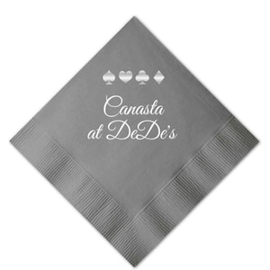 Custom Card Game Napkins, Canasta, Personalized Game Napkins