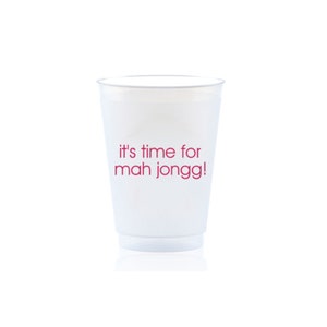 Mah Jongg 16oz. Cups, It's Time for Mah Jongg, Pink Mah Jongg Gift