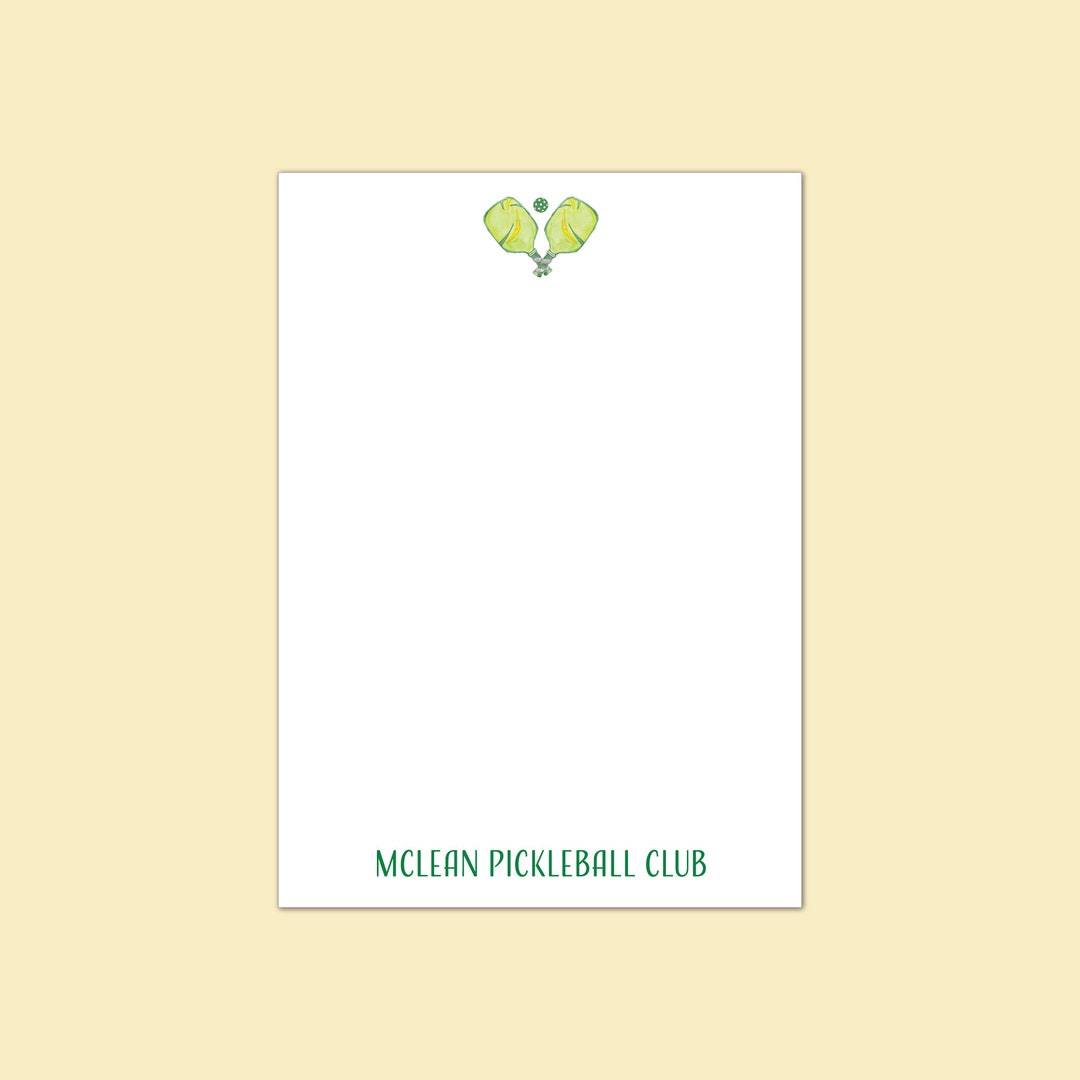 Picklball Notepad Pickleball Notepad, Personalized Pickleball Gift, Green Paddles ...