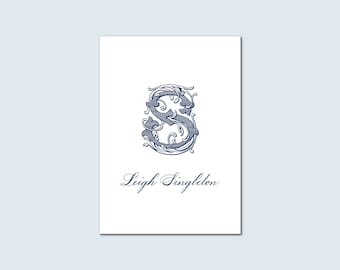 Vintage Initial Gift Tag, Wedding Gift, Monogram Gift