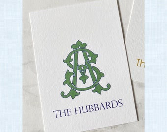 Monogrammed Gift Tags, PRINTED, Personalized Gift Wrap, Duogram Gift Tags