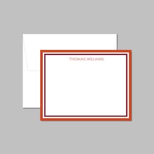 Maroon and Orange Personalized Notecard, Stationery Set for Graduation Gifts