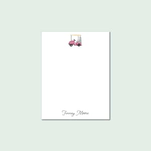 Personalized Golf Notepad, Pink Golf Cart, Golf Team Gift