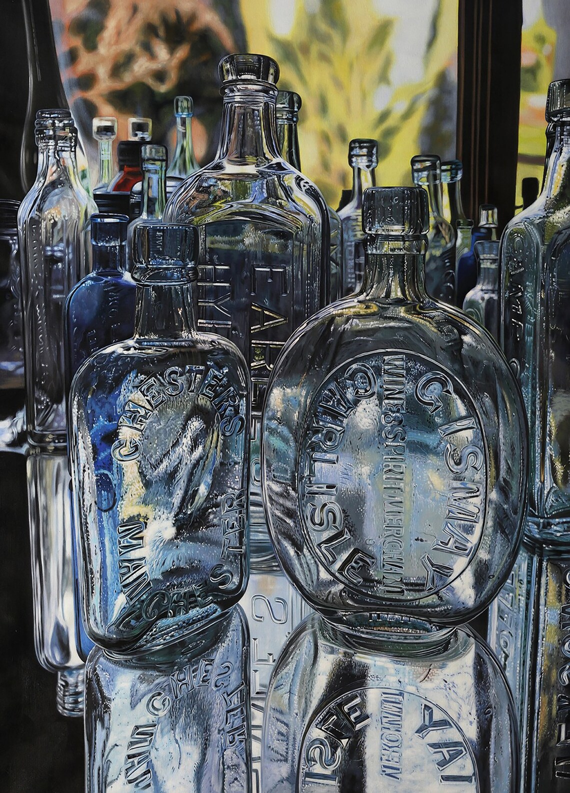 Glass bottles fine art print Giclee art print wall decor Etsy