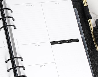 BEDRUKTE A5-plannerkaarten voor 12 maanden, ongedateerd | A5-invoegingen rastervaklay-out met gewoontetracker | Compatibel met LV GM Agenda | A5 Filofax