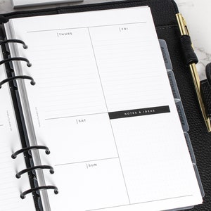 PRINTED A5 Undated 12-Month Planner Inserts | A5 Inserts Grid Box Layout with Habit Tracker | Compatible with LV GM Agenda | A5 Filofax