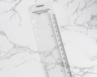 Today Bookmark | Clear Ruler Page Marker | A5 Planner | Frosted Plastic | Motivational Quote