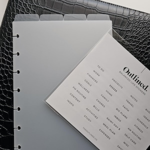 Clear Top Tab Planner Dividers with Sticker Labels