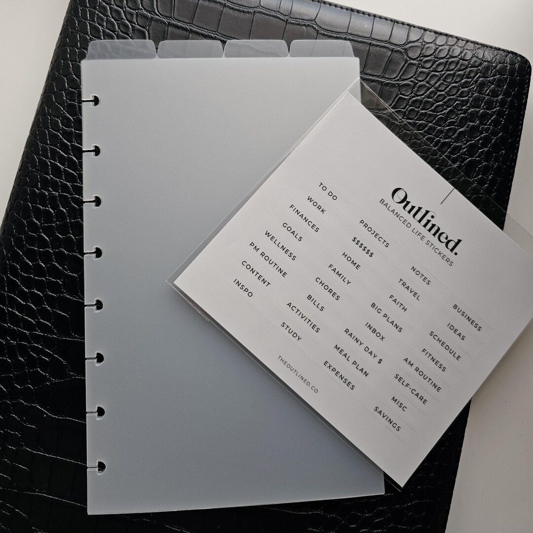 Clear Top Tab Planner Dividers With Sticker Labels - Etsy