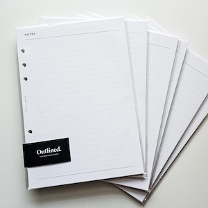 PRINTED A5 Dotted Notes Planner Inserts | Compatible with LV GM Agenda | A5 Filofax