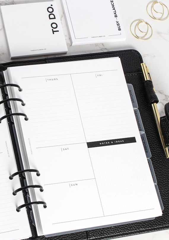 PRINTED A5 Undated 12-Month Planner Inserts | A5 Inserts Grid Box Layout with Habit Tracker | Compatible with LV GM Agenda | A5 Filofax
