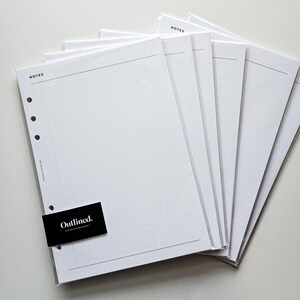 PRINTED A5 Lined Notes Planner Inserts | Compatible with LV GM Agenda | A5 Filofax