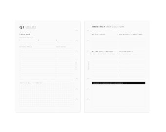 PRINTED A5 Quarterly Outline Planner Inserts | Compatible with LV GM Agenda | A5 Filofax