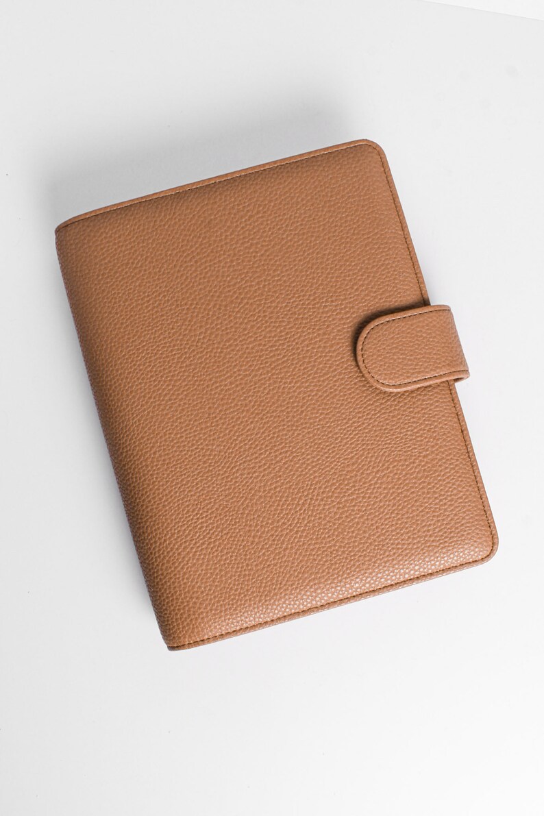 Tan Brown Leather A5 Planner Cover Pebbled PU Leather Etsy